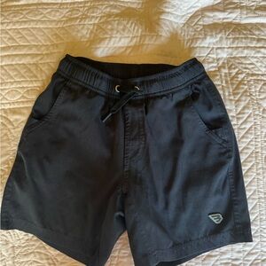 BURLEBO Black Kids Athletic Shorts with Camo Liner